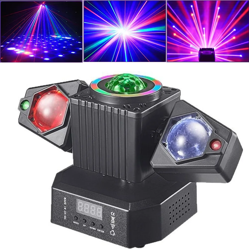 65W LED Moving Head Light RGBW 4in1 Stage Lighting Effect DMX Remote Control Mini Projector For DJ Party Concert Wedding Theater