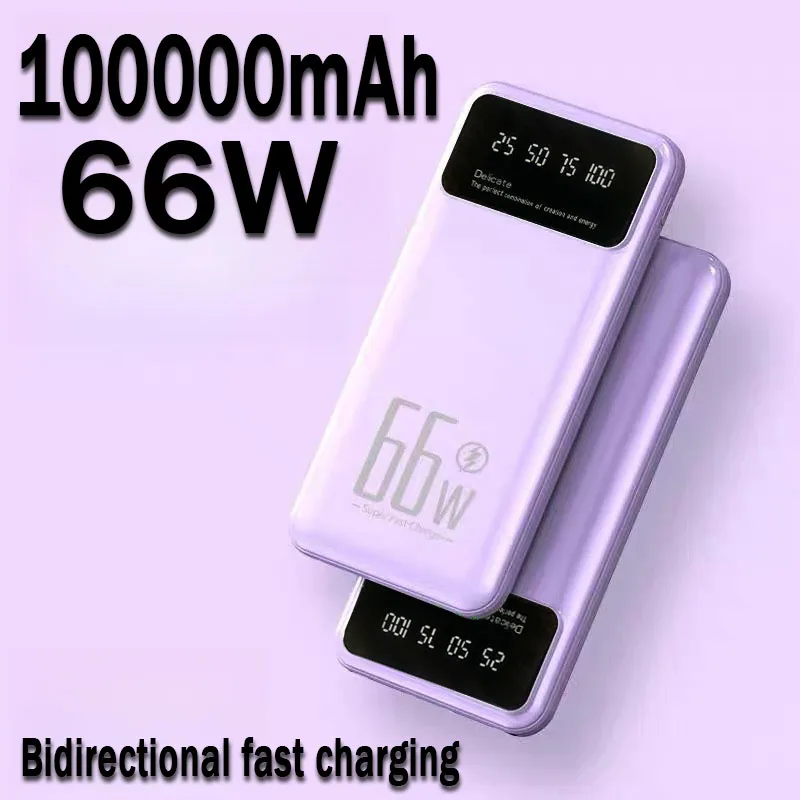 

100000mAh 66W Mobile Power Bank Super Fast Charging 66W For iPhone Samsung Huawei Portable EXternal Battery Charger Powerbank