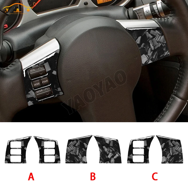 

Carbon Fiber Steering Wheel Button Frame Trim Cover Sticker For Nissan 350Z 2003-2009 Car Accessories