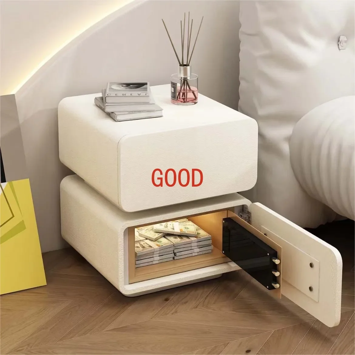 2024 New Nightstand Touch Light Sensor Floor Light  Safe Nightstand Minimalist Modern And Versatile Floating Design Nightstand