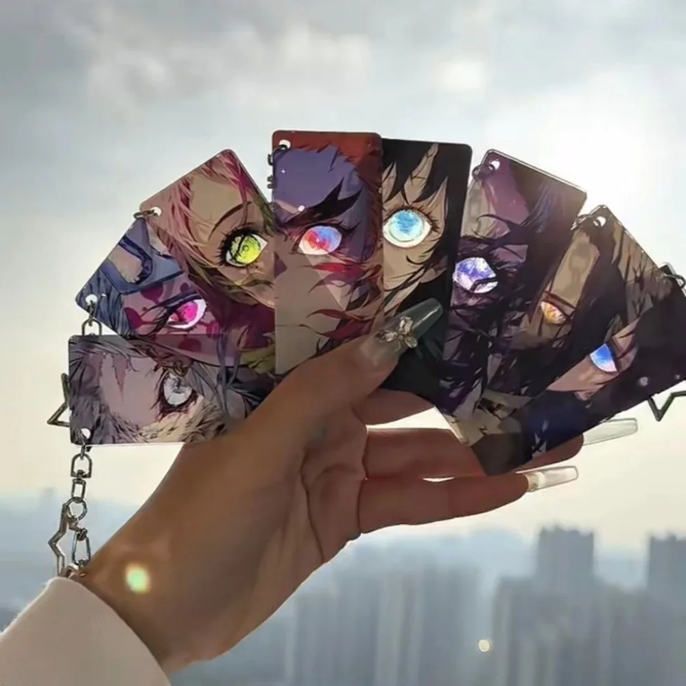 Demon Slayer Anime Acrylic Eye Transparent Card Keychain, Cute Bag Charm & Decor Gift