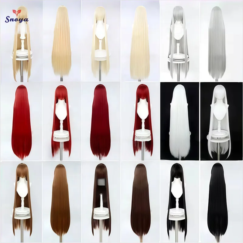 

Snoya 130cm Versatile Long Synthetic Straight Wig For Cosplay Anime Gaming Natural Looking Heat Resistant Fiber Hair