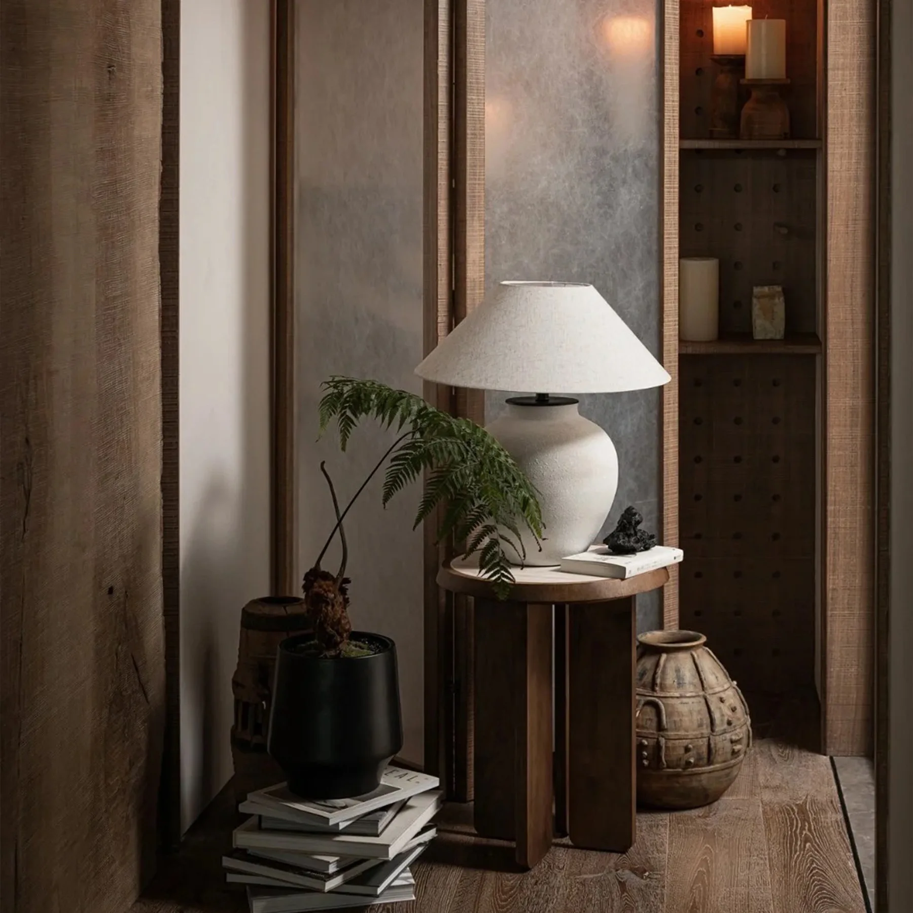 Medieval style wabi-sabi style solid wood board screen baffle B&B ash background art decoration board