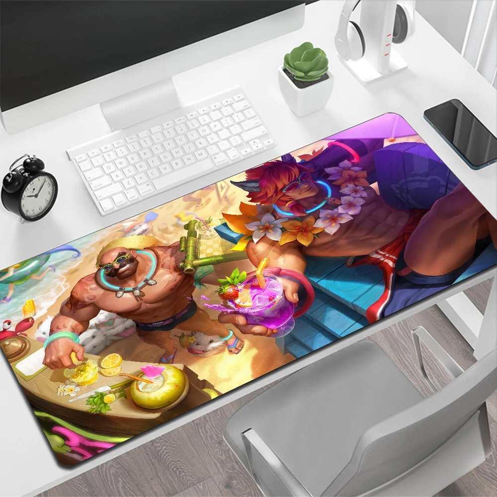 League of Legends Pool Party Skin Large Mouse Pad Gaming Mouse Pad PC Gamer Computer Mouse Mat Big Mousepad Keyboard Desk Mat