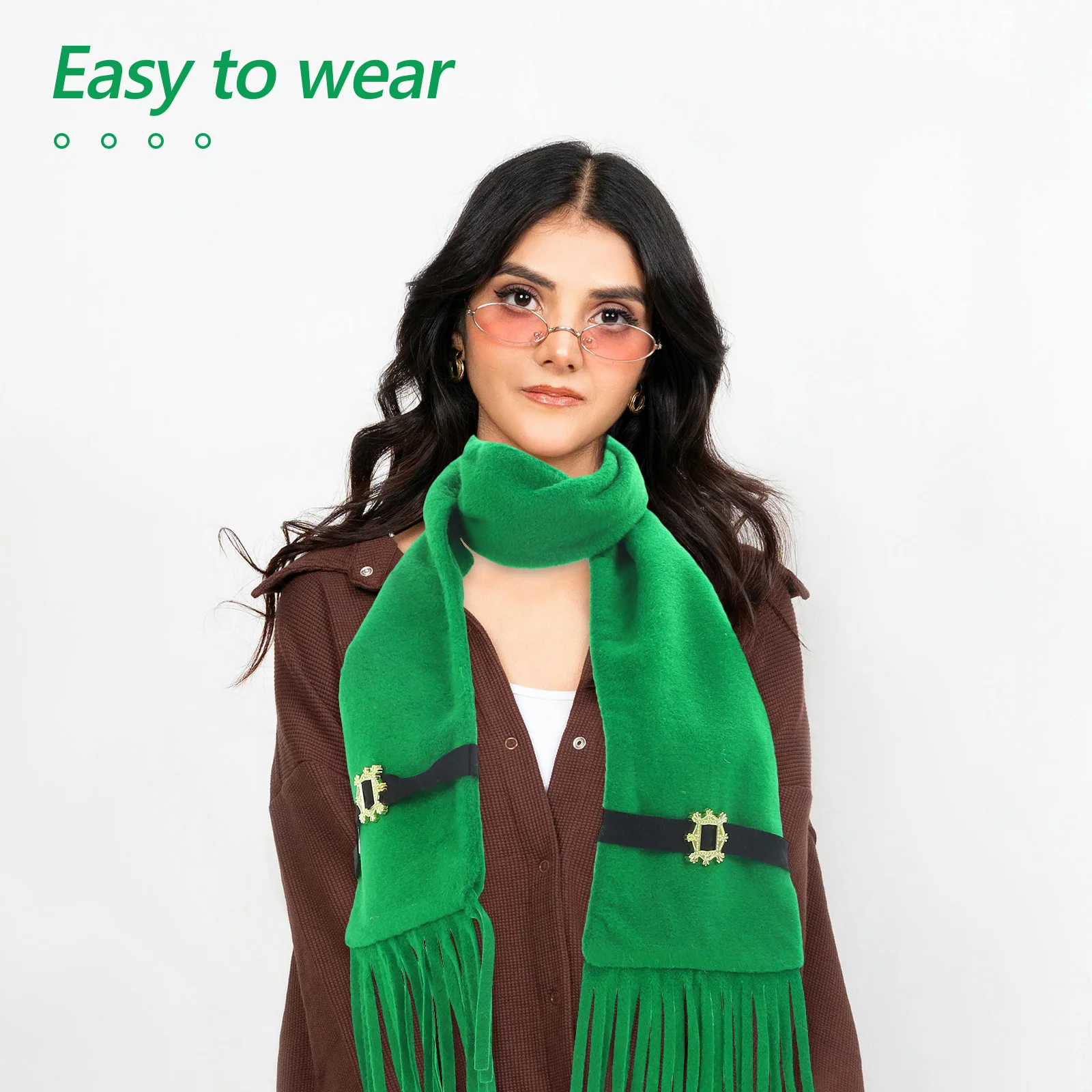 

Decorative Irish Scarf St Patrick's Day Celebration Warm Accessory Trendy Green Dark Green Scarf Women Irish Party Accessories