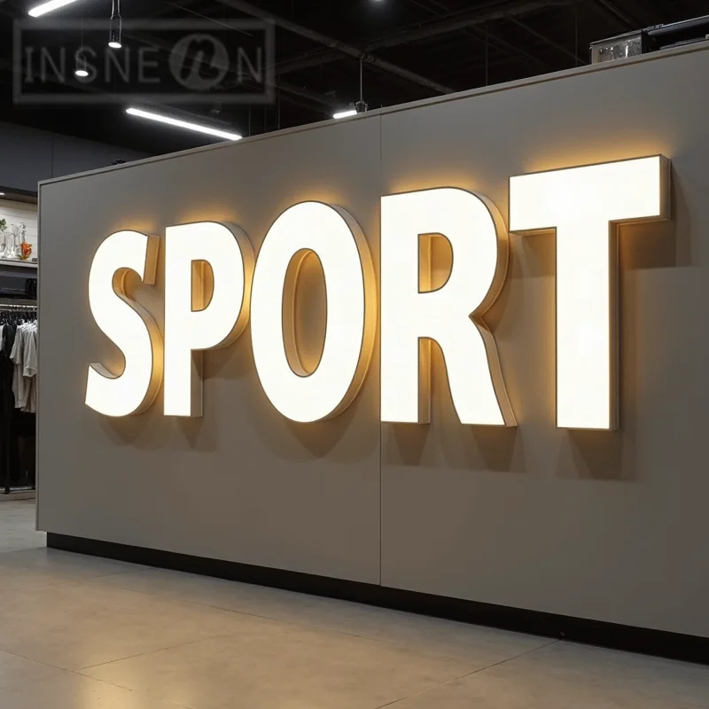 Custom LED Light Up Frontlit 3D Metal Sign For Storefront Business Outdoor Waterproof Illuminated Signage