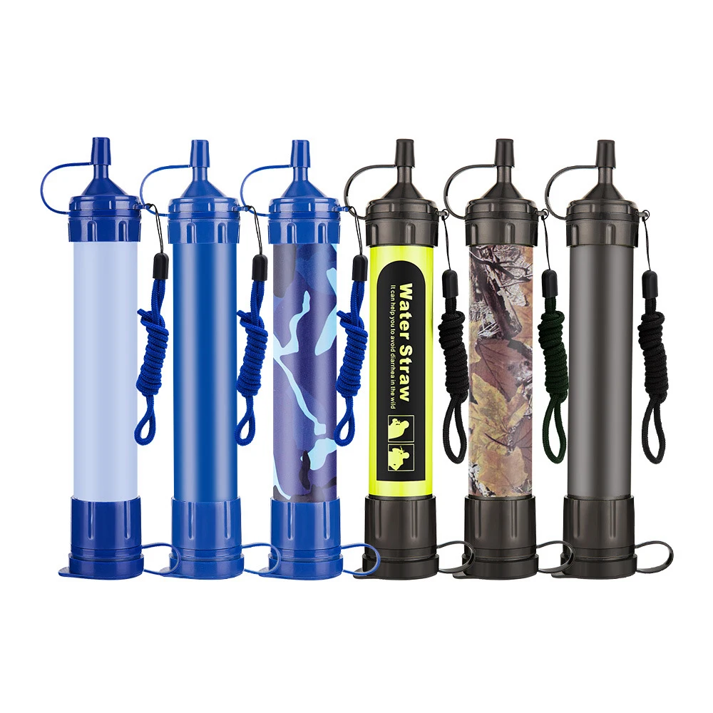 Camping Outdoor Personal Straw Water Filter Portable Water Filtration Multi-Layer Filtering Waterfilter Survival