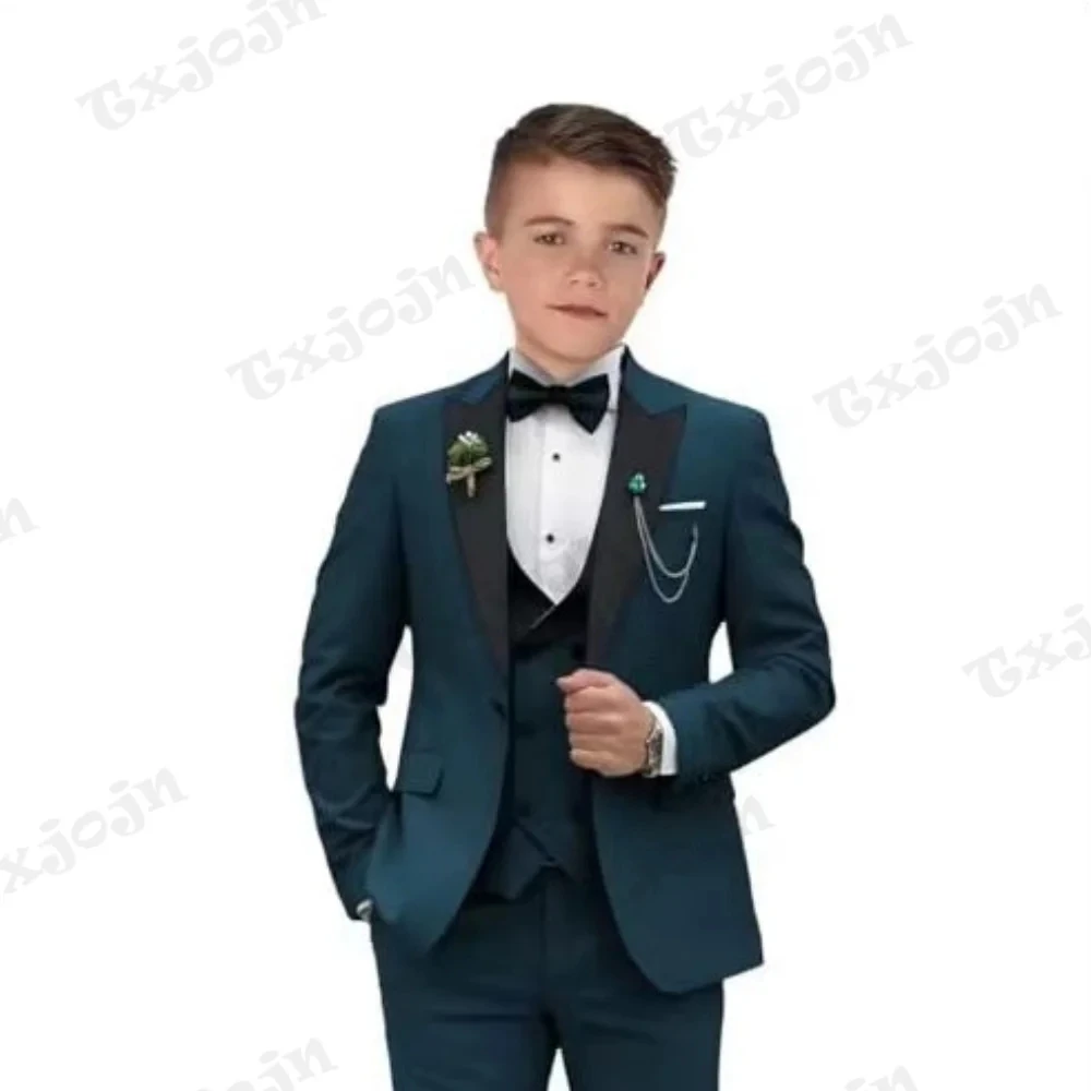 Handsome 4 Pieces Blazer Vest Pants Bow Tie Set High Quality Boy Suits For Birthday Party Child Wedding Outfit Clothes