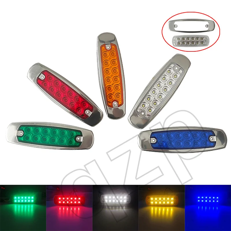 New 10pcs 12 LED Car Truck LED Clearance Side Marker thin Light Indicators For Truck Trailer Lorry Caravan Bus Van Boat 12V 24V