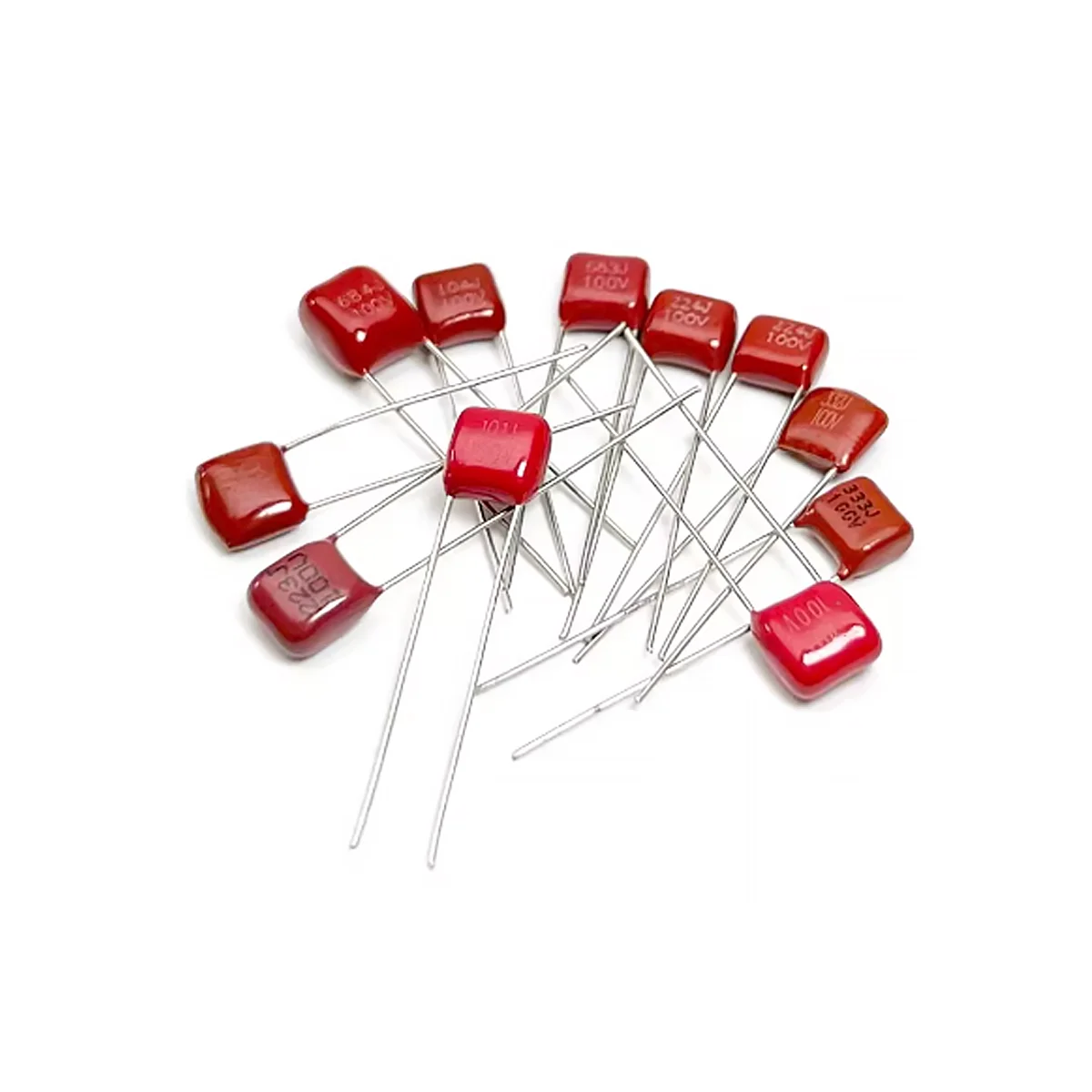 100PCS CBB Film Capacitor Kit 10nF-470nF 63V 100V Metallized Polypropylene Capacitor Set