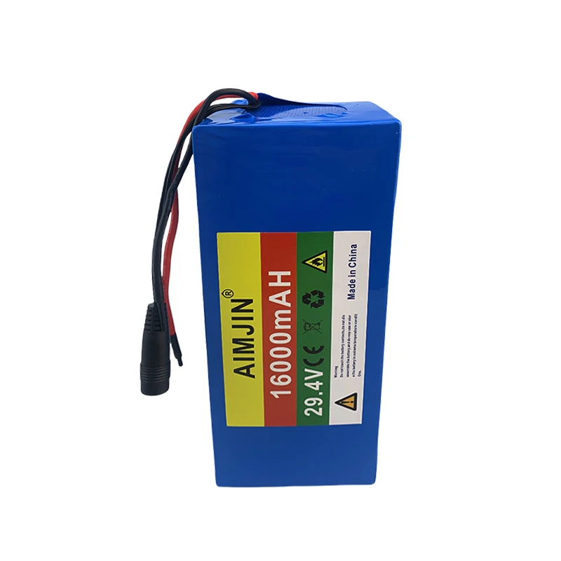 7S5P 29.4V 16000mAh 18650 Lithium Ion Battery Pack  for Electric Bike Scooter Scooter Kids Car Built in  Bms