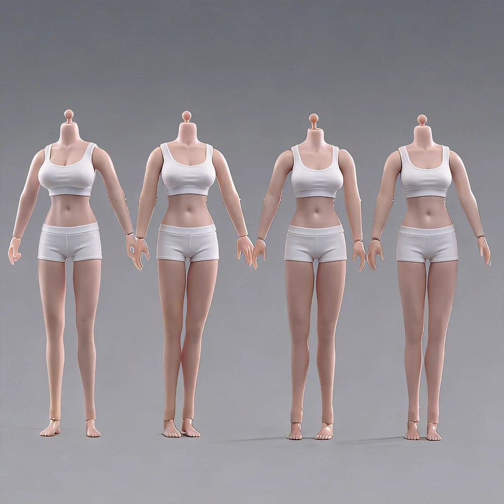 1/12 Wheat Skin Super Flexible Silicone Joint Female Body 6inch Big Mid Small Breast Woman Soldier Action Figure Model Doll Toys