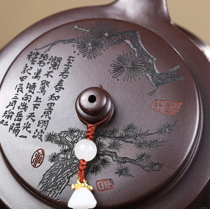 160ml Yixing Handmade Purple Clay Teapot, Raw Ore, Gold Sand,tea Pot, Kung Fu Tea Set