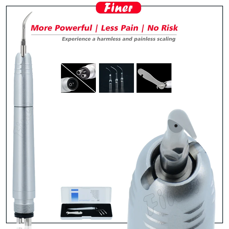 

Ultrasonic Dental Air Scaler with 3 Scaling Tips Dental Hand Scaler for Teeth Scaling and Cleaning Dentist Tool for Dentistry