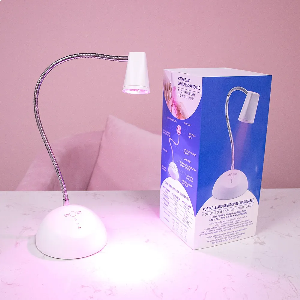 Portable Rechargeable Cordless Uv Led Soft Gel Finger Tip Flexible Desk Table Nail Lamp Flash Cure Touch Light view 6