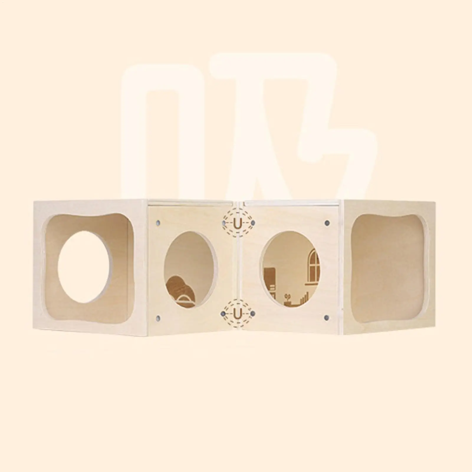 

Gerbil House Openable Top Wooden Tunnel Mouse Toy Hamster Enclosure For Climbing Play Exploration Bunny Chinchilla Ferret Small