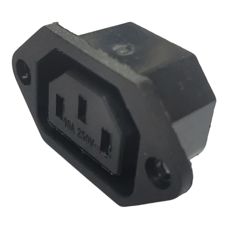 2 шт. черный IEC320 C13 женская промышленная розетка PDU шкаф розетка разъем переменного тока с ухом/винтовым отверстием 10A 250 В
