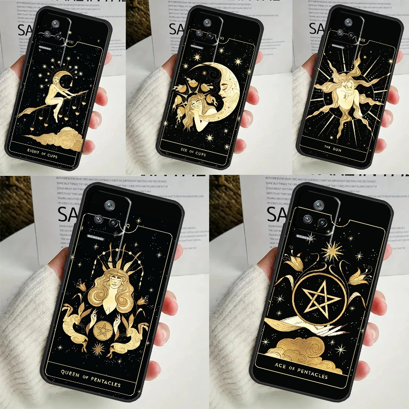 Sorcières Lune Tarot Mystère totem Funda pour POCO M6 Pro Bery Tage, X5, X6, M5s, F3, F5, Xiaomi 13T Pro, 12T, 11T, 12, 13 Lite, 14 Ultra Case
