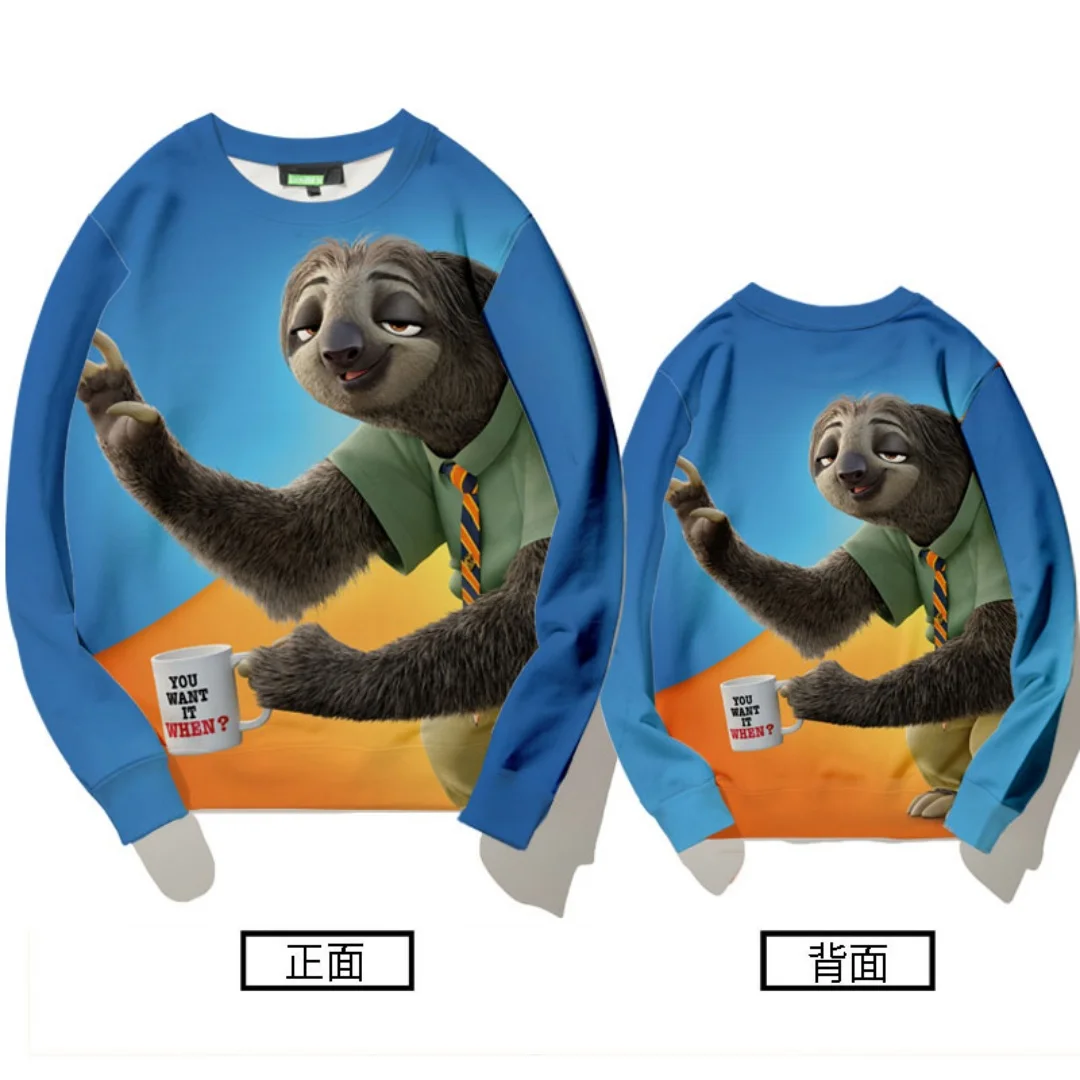 Толстовка с рисунком Зверополис Диснея, 3D принт, осенние модные толстовки для отдыха, детские толстовки Y2K, мужские и женские толстовки
