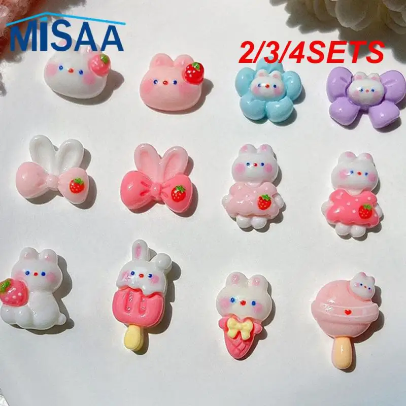 2/3/4SETS Resin Strawberry Rabbit 3d Lovely Charming Best Selling Fashionable Customer Favorite