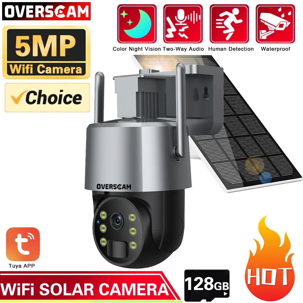 

Tuya 5MP Battery Powered WiFi PTZ IP Security Camera Outdoor wateproof Wireless Solar Home CCTV Surveillance Camera Smart Life