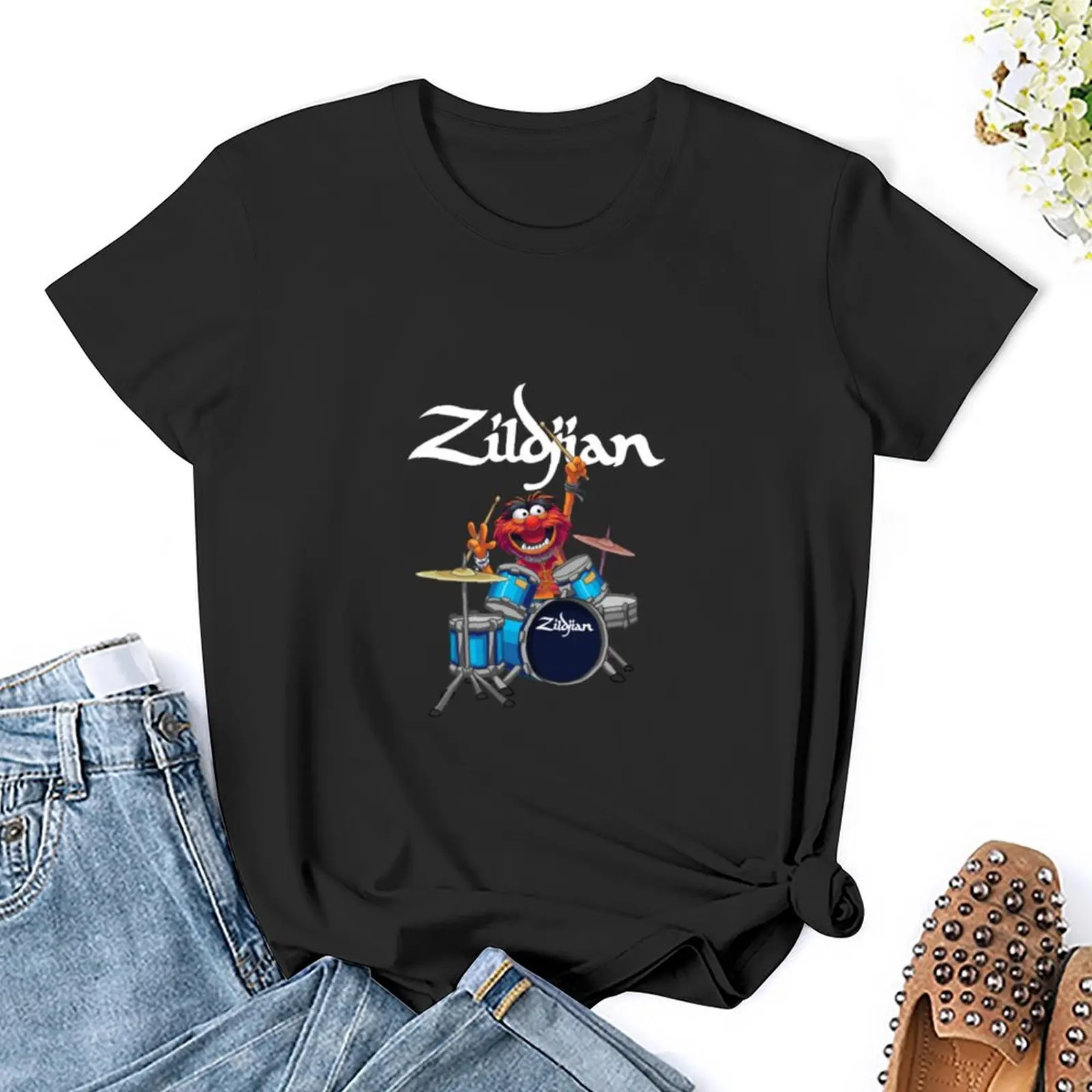 Zildjian-Camiseta para mujer, blusa vintage, camisetas de moda coreana, camisetas gráficas divertidas