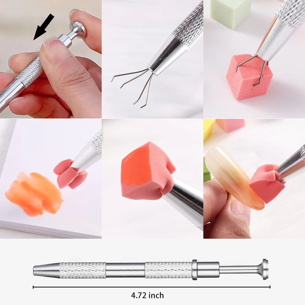 LINMANDA Soft Nail Sponges for Ombre Nail Art Sponges With Grabbing Pen Nails Ombre Nail Art Tools Professional Accessories