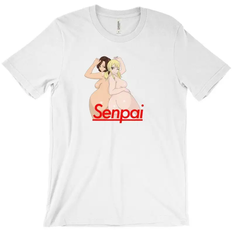 Thicc Anime Waifu Lucy And Cana Senpai Ecchi, Sexy, Lewd, Fetish T-Shirts