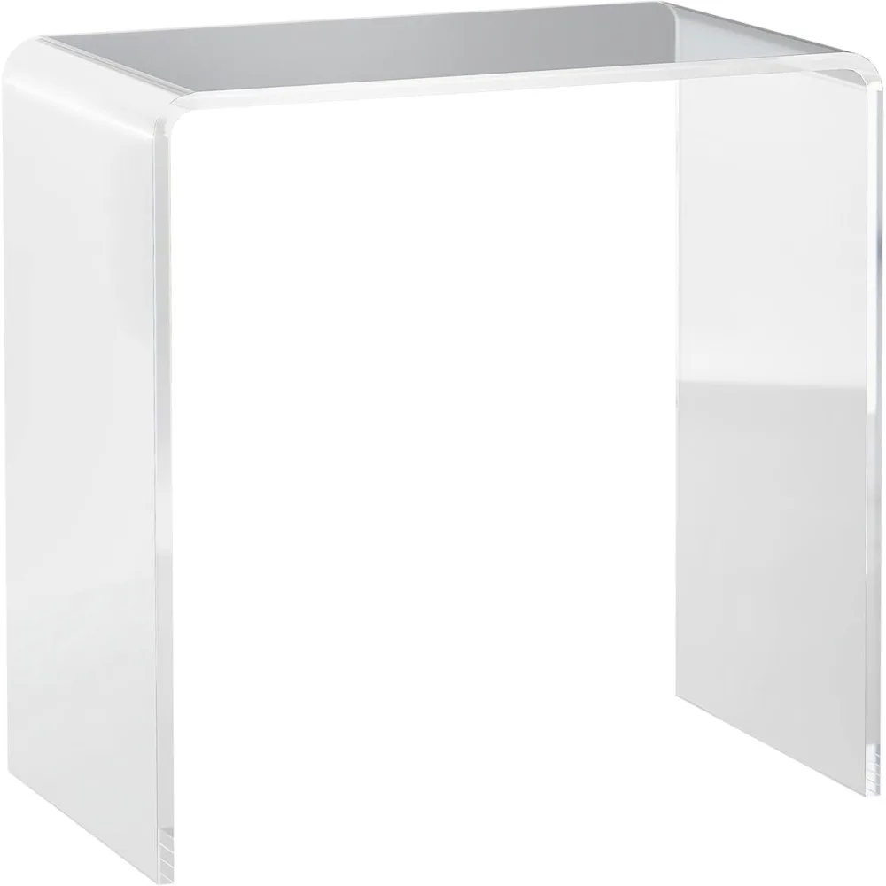 طاولة قهوة مستطيلة طويلة بطول 21 بوصة من الأكريليك بسمك 12 مم، شفافة