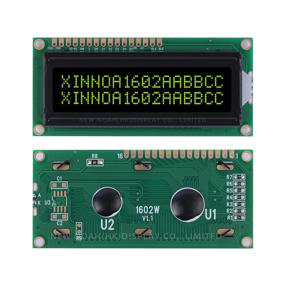 BTN black film Yellow 1602W 16X2 Large Window 02*16 LCD Spot Module Controller ST7066U Character LCD Module Display Screen