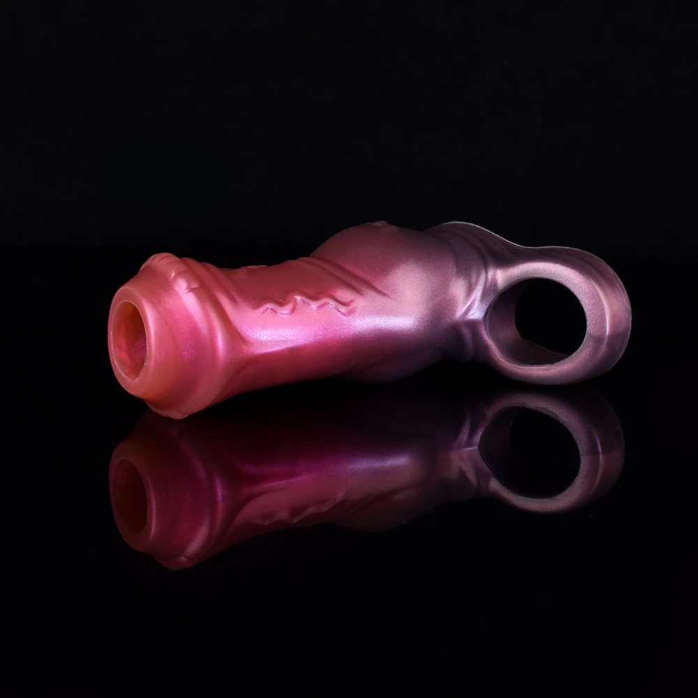 NNSX 3 Sizes Fantasy Horse Penis Sleeve Silicone Cock Enlargement Multi-color Hollow Dildo Cover Delay Ejaculation Male Sex Toy - view 5