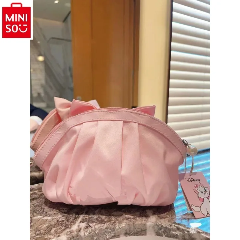 MINISO-Saco de Embreagem Portátil De Armazenamento Multifuncional, Disney Cartoon Mary Cat Cosmetic Bag, Novo, 2024