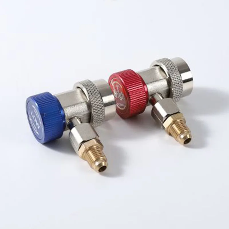 

2pcs Car AC Air Conditioner R134A Adapter High Low Pressure 90 Degree Quick Coupler Connector Air Conditioning Remover Tools