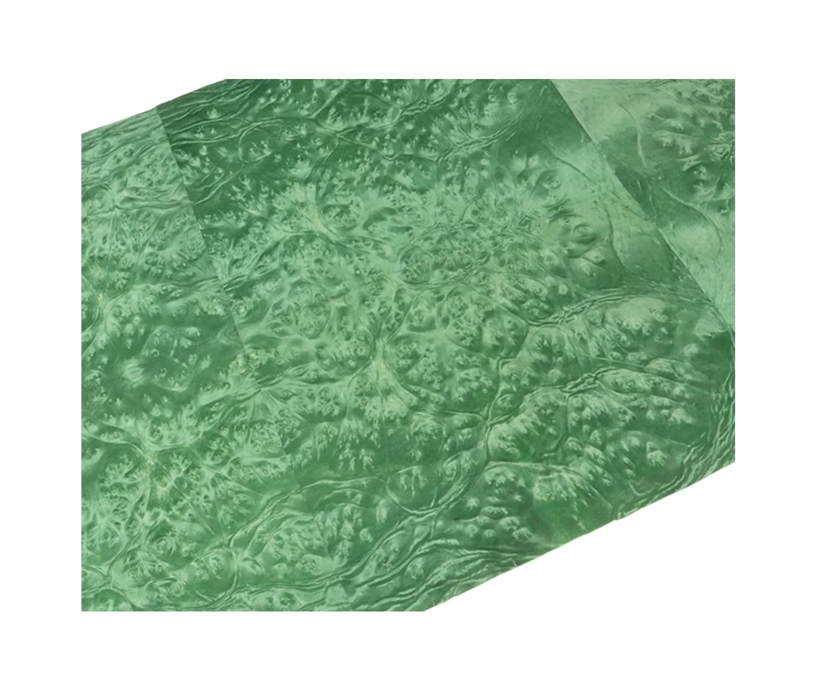 Size:2.5x0.58meter Thick:0.25mm Crystal Jade Green Burl Wood Skin Handmade Decorative Veneer