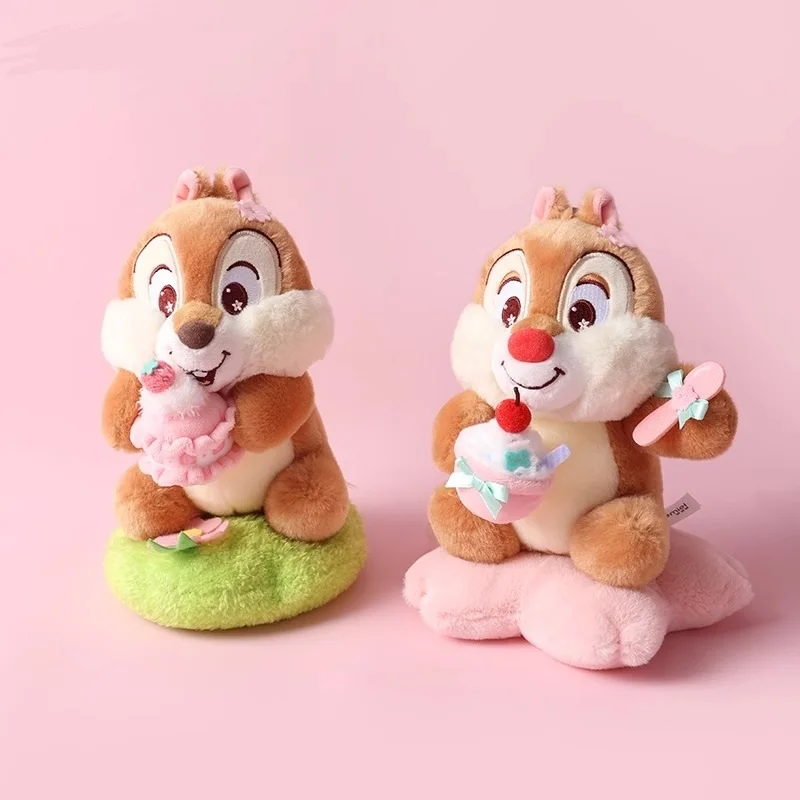 Genuine Anime Disney Chip \'n\' Dale Stuffed Plush Toys Dolls Keyring Cartoon Car Decoration Plushies Children\'s Birthday Gifts