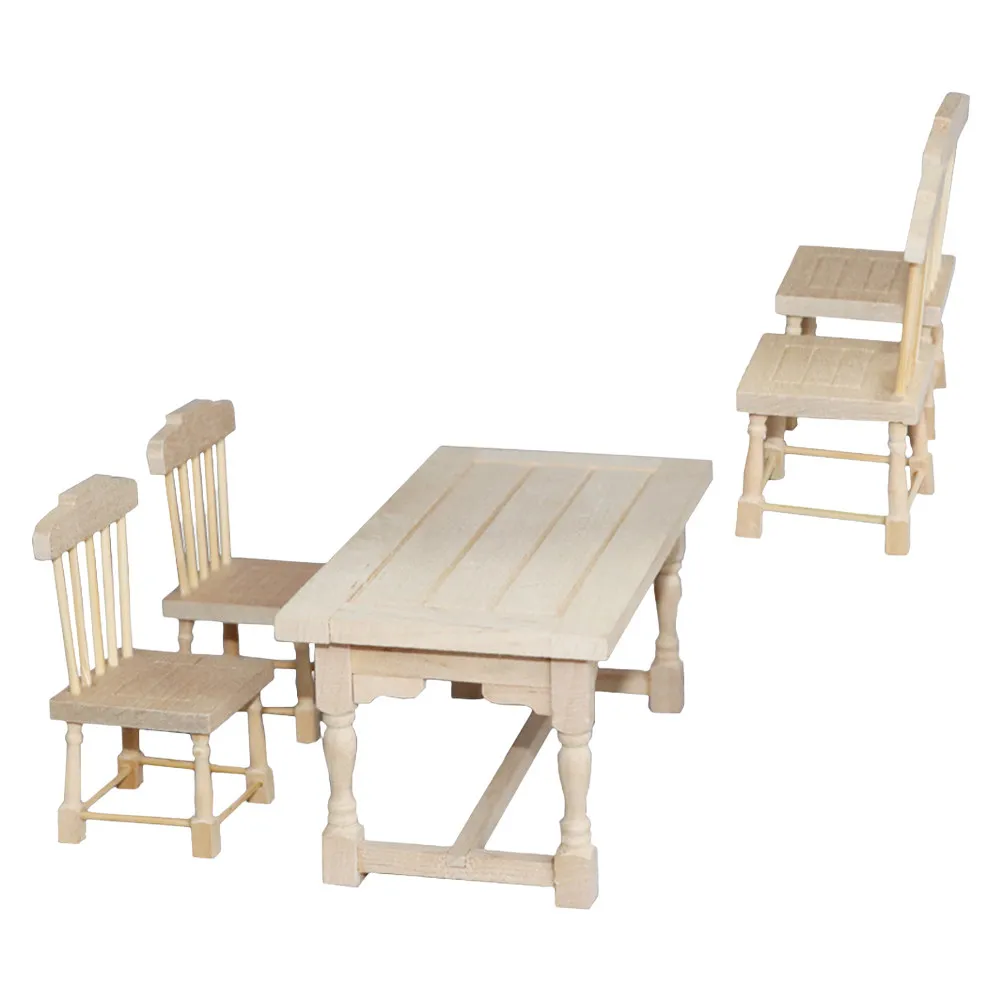 

1Set Miniature Desk Chair Furnishing Ornament Perfect for Mini House Interior Decor Small Table Chair Accessories for Home