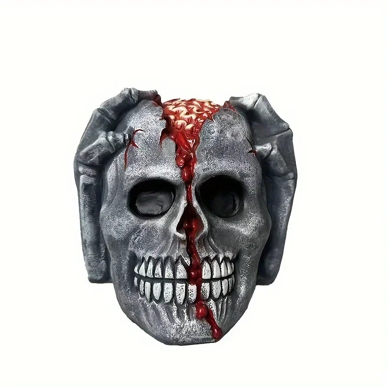 New Skull Statue Halloween Decoration Split Skull Holiday Ornaments  Living Room Desk Accessories Halloween Party Supplies