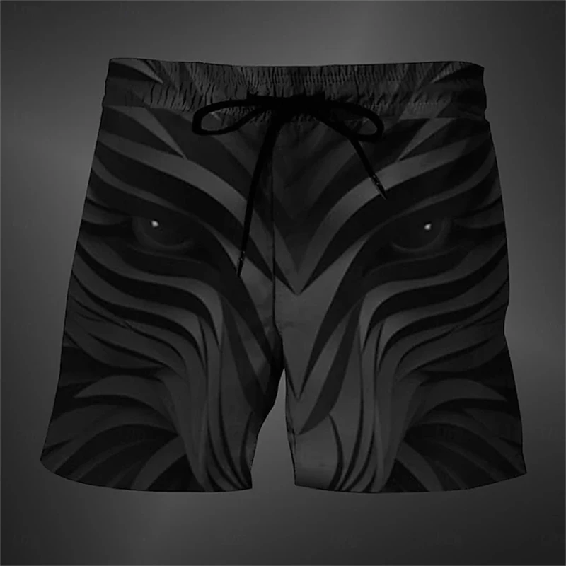 New Fashion Black Wolf Pattern 3D All Print Men Beach Shorts Streetwear Harajuku Y2k Summer Casual Sport Short Pants Kids Shorts