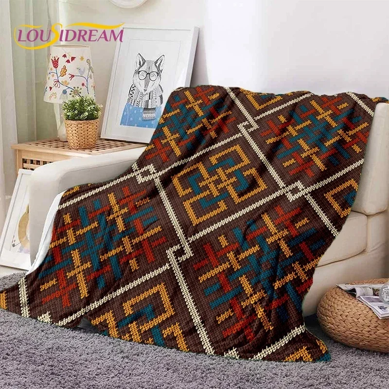 3D Lastest Nordic Turkish Bohemia Celt Soft Flannel Blankets,Throw Blanket Comfortable Blanket for Picnic Beds Sofa Home Bedroom