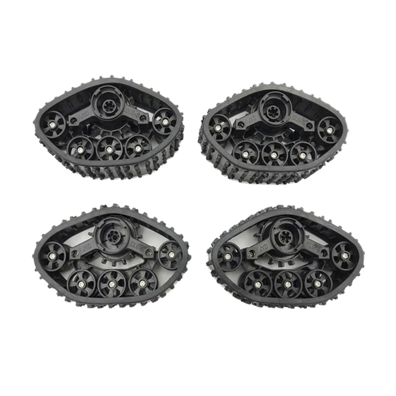 4 Pcs Climbing Off-Road Truck Track Wheels Snow Tires Replacement Parts for RC Crawler Car DIY Modified