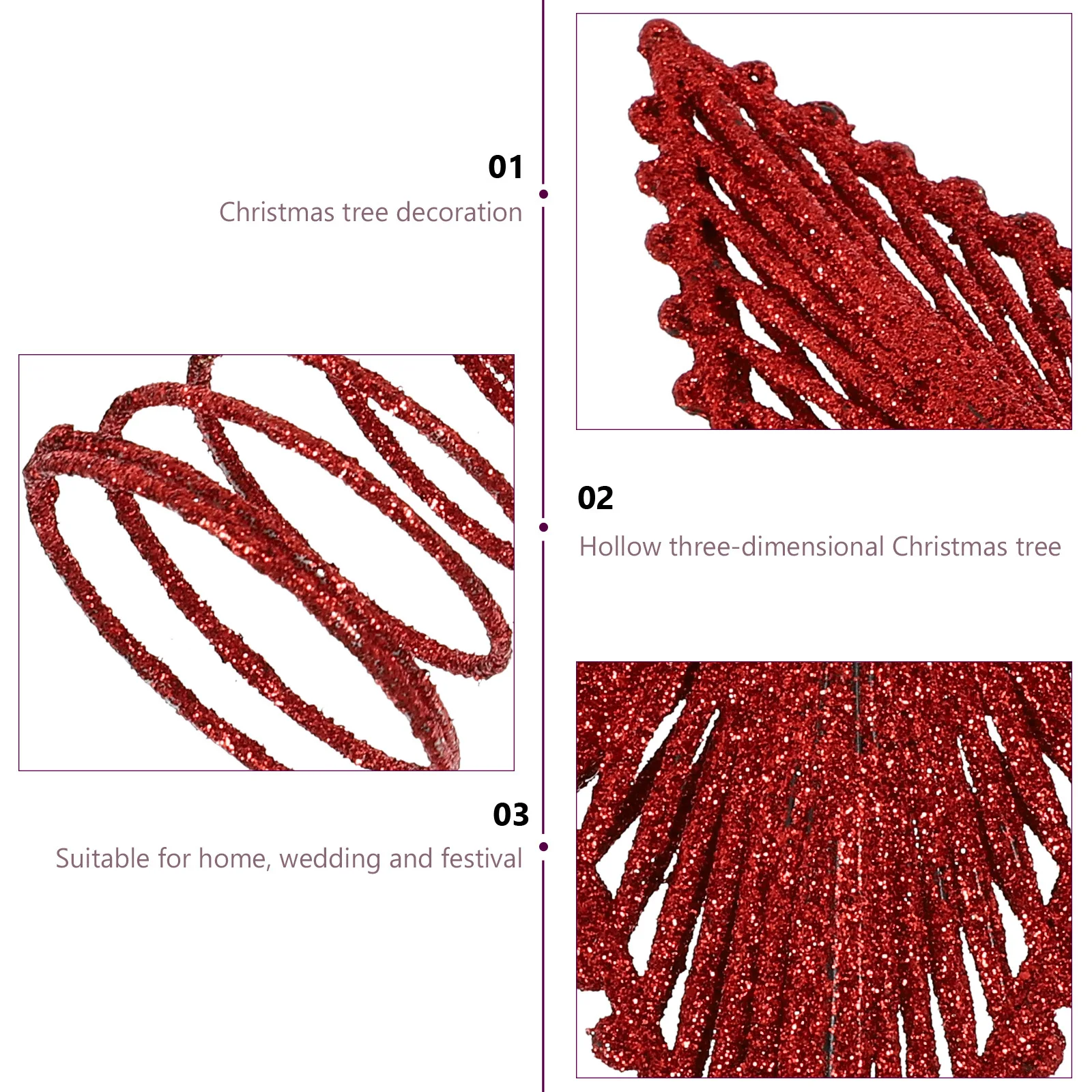 

Christmas Tree Topper Ornament 3D Hollow-Out Star Decor For Holiday Home Hotel Party Decoration Xmas Treetop Adornment Festive