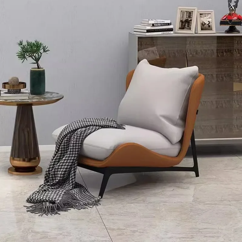 Individual Nordic Armchair Reading Chair Modern Armchairs Interior Living Backrest Throne Computer Vanity Mobile Room Curly Gold