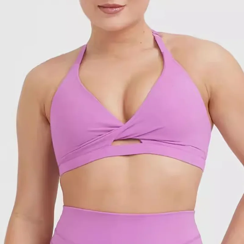 Soutien-gorge de sport Alpha Push Up Twist Front pour femme, Précieux, Soutien, Gym, Yoga Crop, Y-Medium, Entraînement