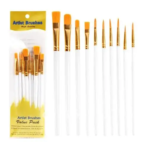 10Pcs/PackPaint Brushes Set Painting Art Brush for Acrylic Oil Artist Professional Painting Kits Art Supplies