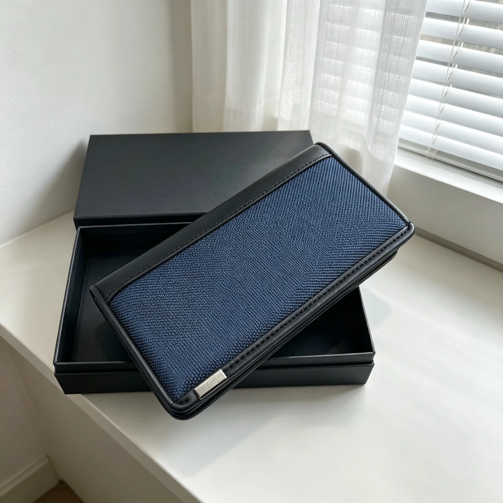 Men's Ballistic Nylon Zipper Around Long Wallet, Casual Business Coin Purse
