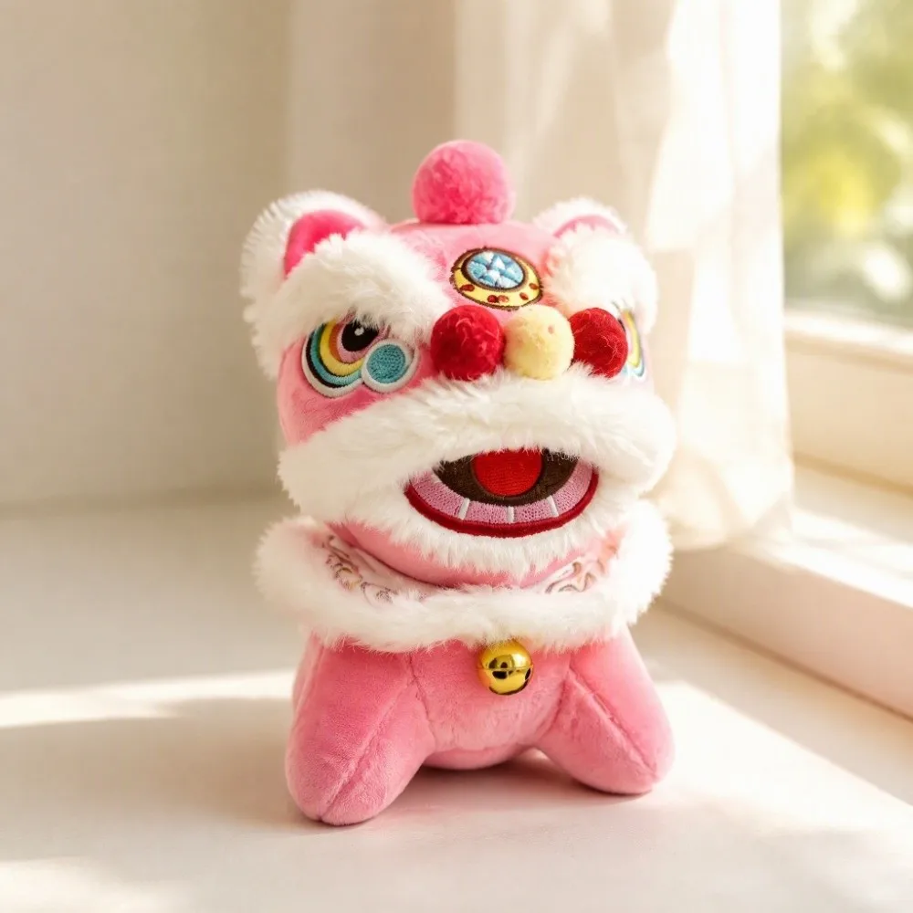 Cartoon Style Lion Dance Keychain Chinese Style Small Gift Lion Dance Pendant Bell Plush Doll Cartoon Keychain Holiday Gift