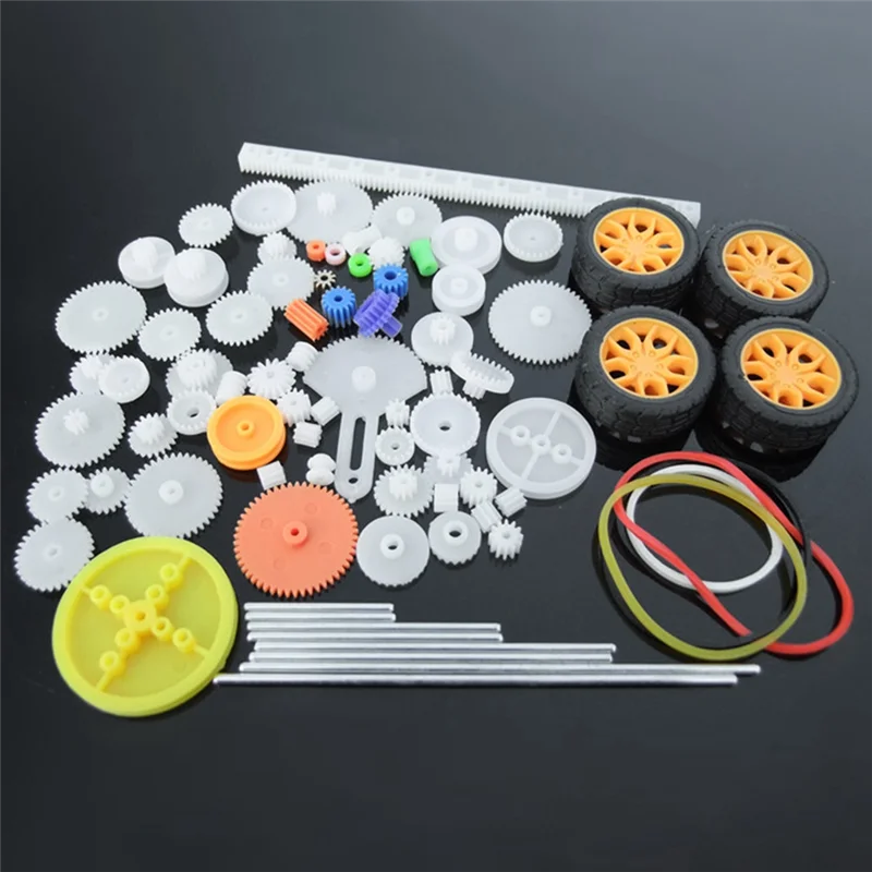 ABWE-การทดลองทางวิทยาศาสตร์ชุดแพคเกจ DIY รถชุดเกียร์หุ่นยนต์ RC เครื่องบินล้อเพลายางชุด 78 ชิ้น