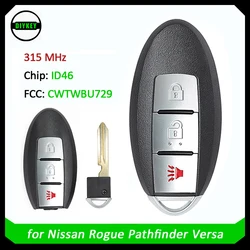 DIYKEY sostituzione chiave a distanza Fob 315MHz ID46 per Nissan Pathfinder Rogue Versa 2007 008 2009 2010 2011 2012, ID FCC: CWTWBU729