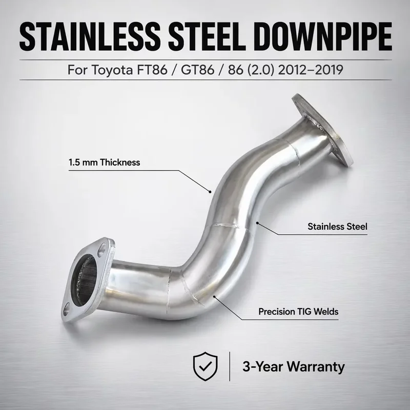 Perfectly Customized Performance Exhaust Downpipe Specifically Designed for Toyota FT86 GT86 86 (2.0) 2012-2019