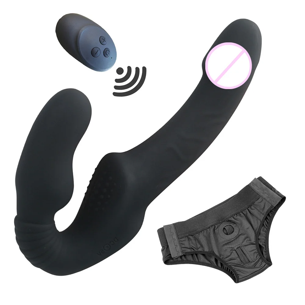 Strapless Strap-on Dildos Vibrator with Remote Control for Women Lesbian Couples, G Spot Sex Toys With Clitoris Stimulator